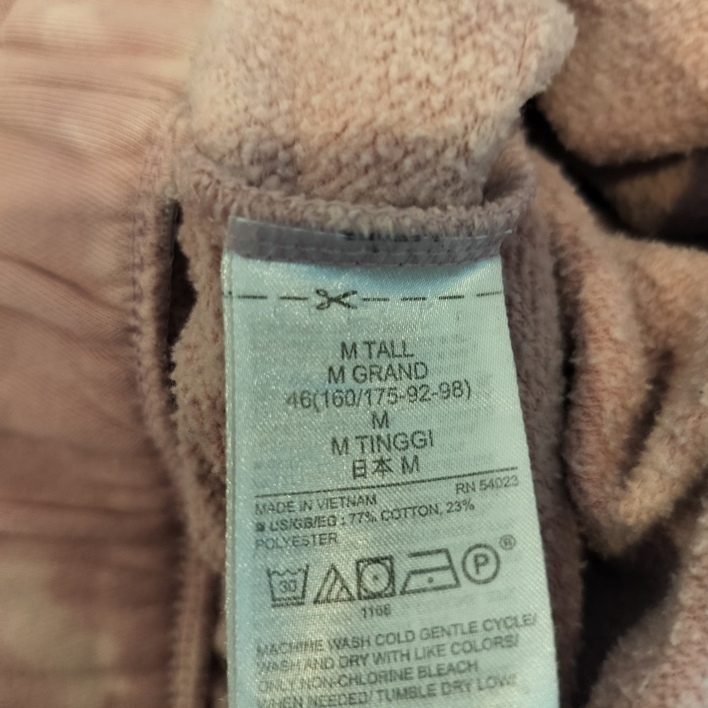 Gap Tie Dye Sweatpants Medium Tall Lounge Casual Cozy Pink Fleece Tapered - Picture 8 of 9